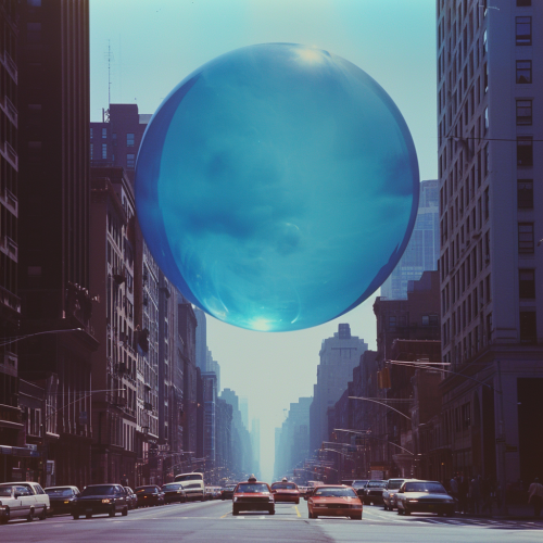 Blue Orb in City
