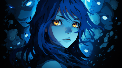 Colorful blue period anime poster