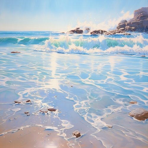 Light pastel blue sea painting Light pastel blue sea painting