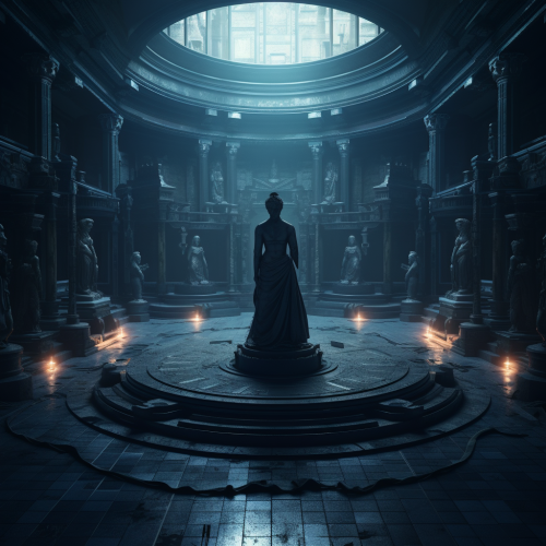 Statue of Female Deity in Blue Temple