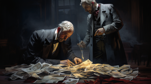 William Burke and William Hare exchanging money William Burke and William Hare exchanging money
