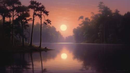 Twilight reflection at Bois de Boulogne Twilight reflection at Bois de Boulogne