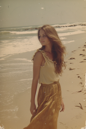 Bond girl on the beach