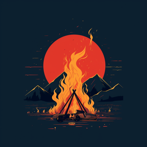 Minimalist bonfire illustration