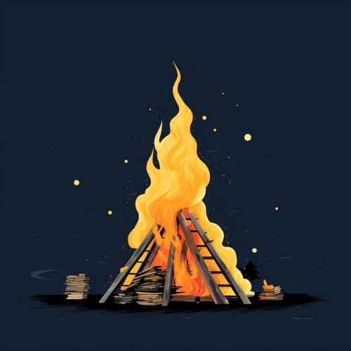 Minimalist Bonfire Illustration