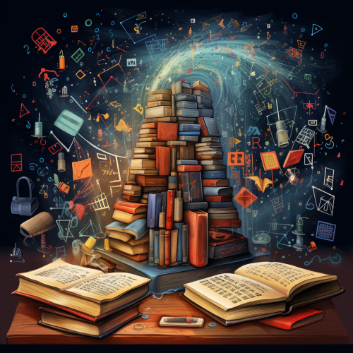 Illustration of a knowledge-filled book Illustration of a knowledge-filled book
