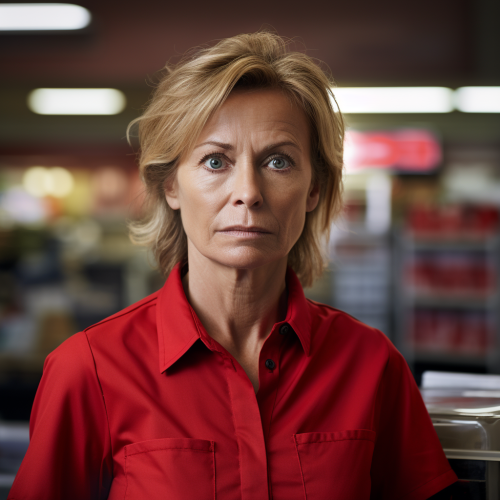 Bored woman in store