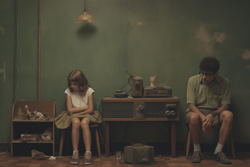 Bored young couple sitting