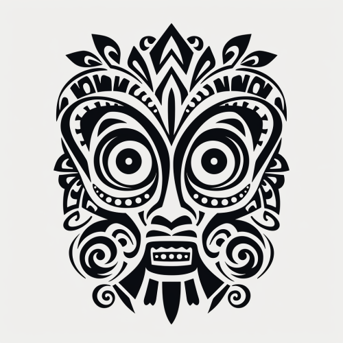 Borneo traditional tattoo design on black and white background