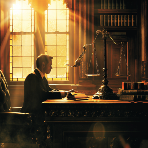 Boutique business law firm advertisement poster illustration