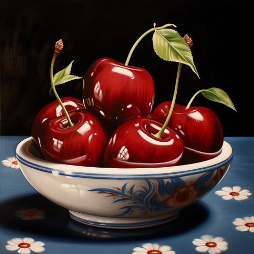 Bowling Ball with Cherries Print