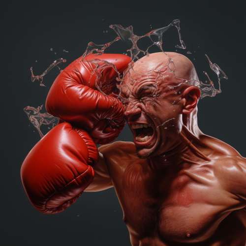 Boxing Glove Smashing Boxer's Face