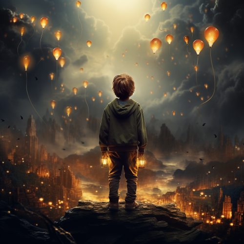 Happy boy playing in the park