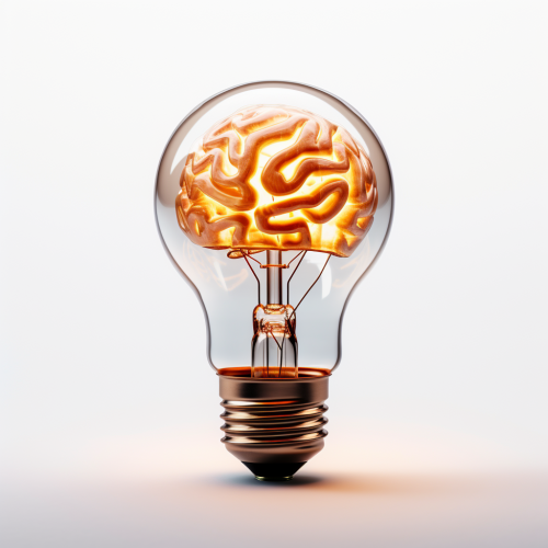 Brain Locked Bulb White Background