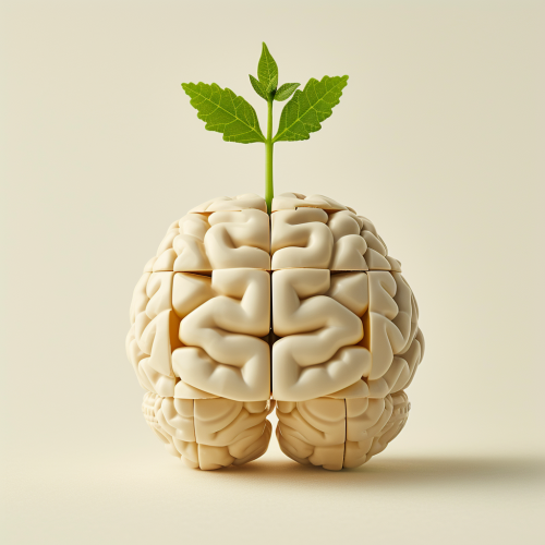 Brain Neuron Plant Lego Isolated Golden 3D