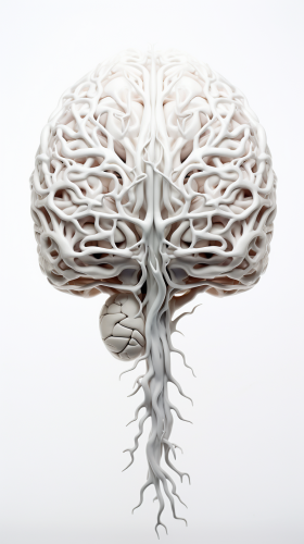 Brain on white background
