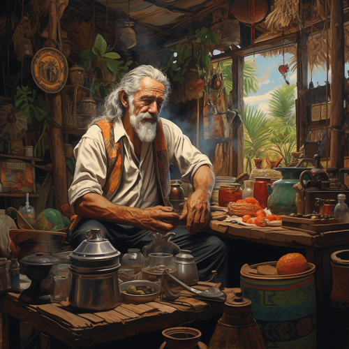 Brazilian entrepreneur in fantastic realism style