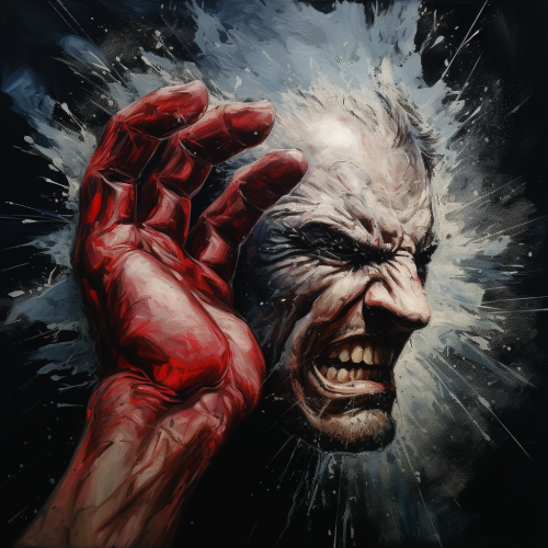 Aggressive fist breaking a nose