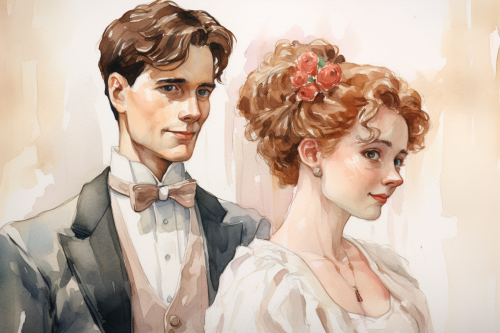 Drawing of bridegroom with ugly bride