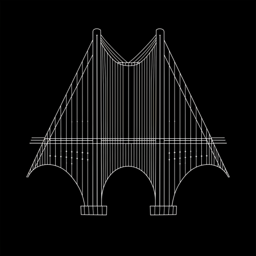 Bridge with Academic Element on Black Background