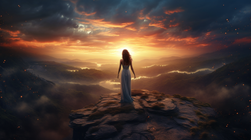 Woman embracing new possibilities