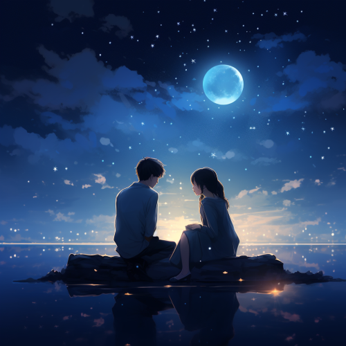 Dancing Asian boys and girls on the beach