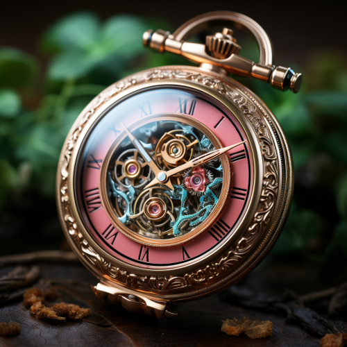 Beautiful broken pocket watch with rose
