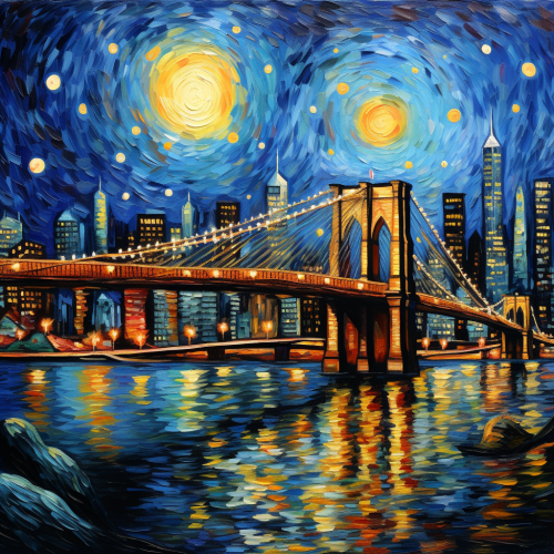 Van Gogh-inspired Brooklyn Bridge painting