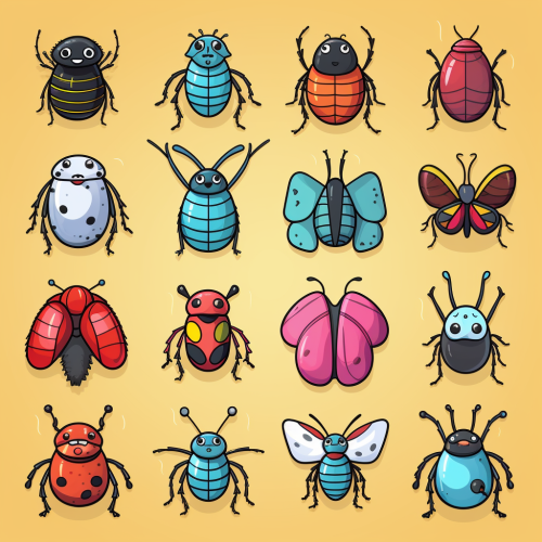 Collection of Cute Bug Icons