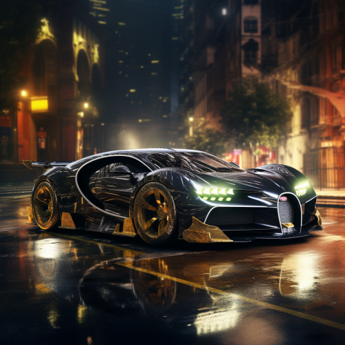 Buggati Supercar at Night