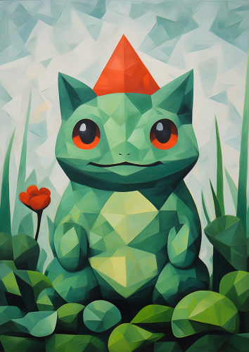 Abstract Bulbasaur in Picasso Style