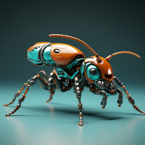 Vibrant Pixar 3D Bullet Ant in Teal and Orange