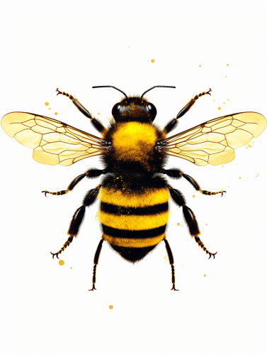 Black Stencil Bumblebee Yellow Abdomen