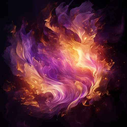 Burning gold purple flame high resolution