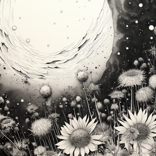 Close-up of Bursting Open Planet with Flowers