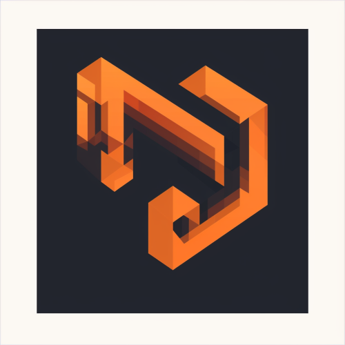 Escher style business logo mockup