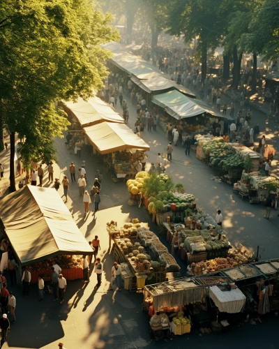 Colorful Eastern European Market Scene Colorful Eastern European Market Scene