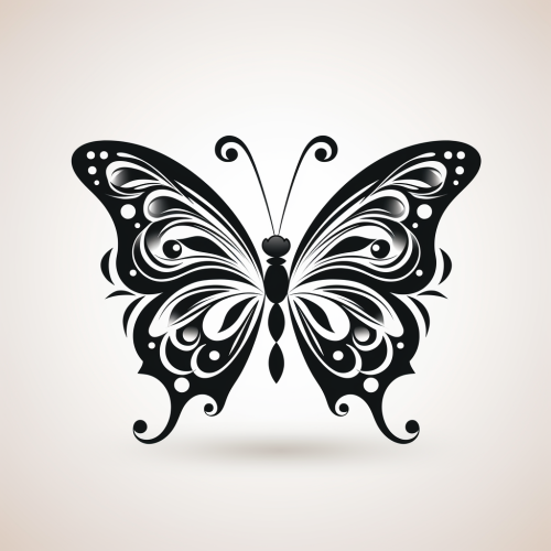 Butterfly Silhouette SVG White Background