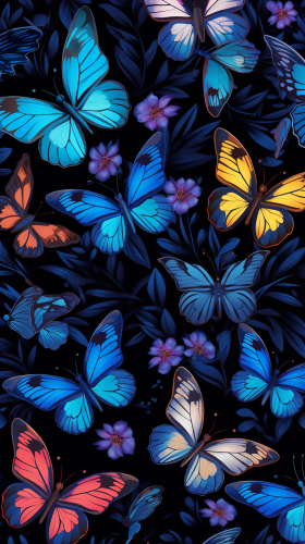 Vibrant butterfly seamless pattern design