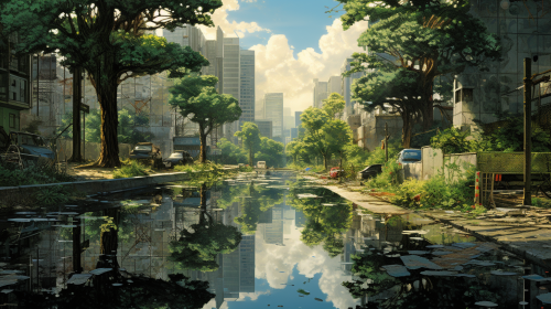 Tranquil Pool Reflection in Forest