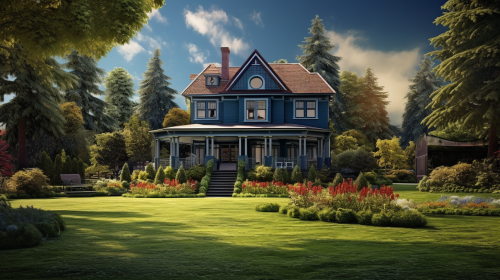 Canadian home with lawn