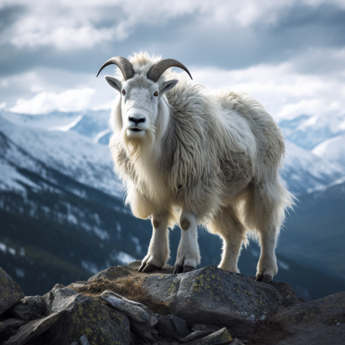 Majestic wild Canadian mountain goat on mantle  ? Majestic wild Canadian mountain goat on mantle  ?