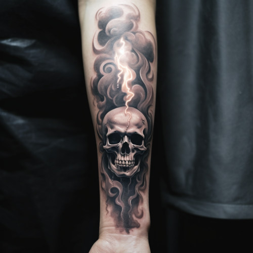 Candle burning with smoky gray tattoo