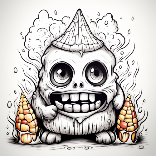 Cute and creepy candy corn creature
