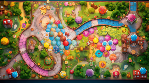 Top-down view of Candy Land Lollipop Meadow