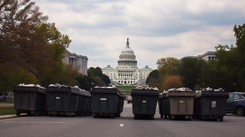 Dumpsters in Capitol Hill streets Dumpsters in Capitol Hill streets