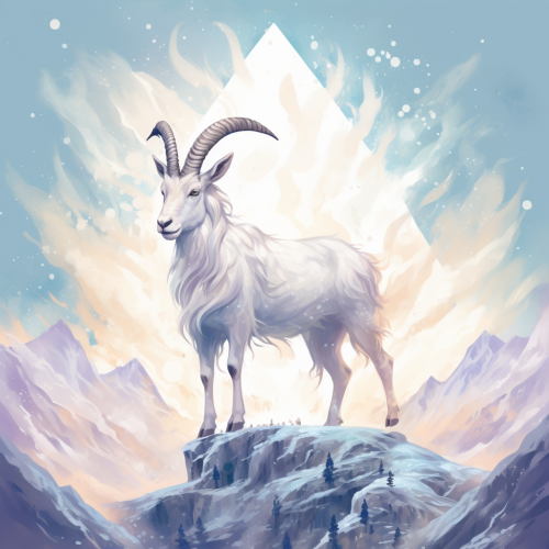 Capricorn Sign with Mountainous Star Field