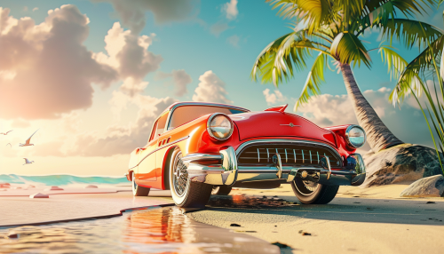 Car Cruise Event Beach 4K