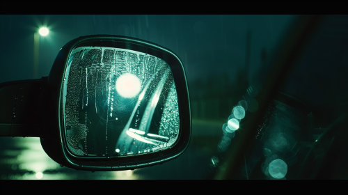 Car rearview mirror ball light reflection