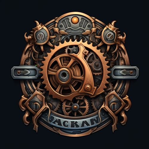 Card Game Logo with Steam and Cogs